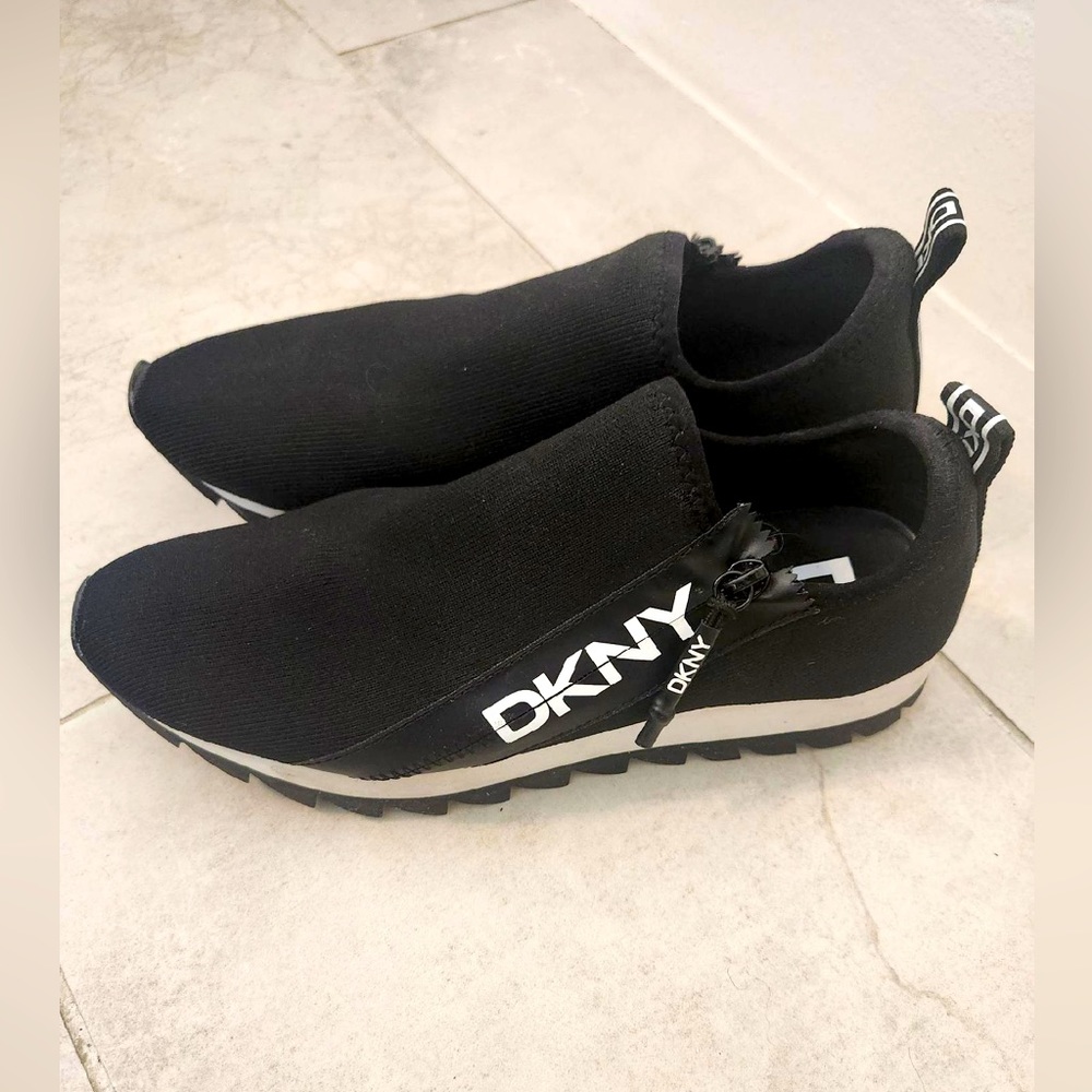 DKNY black and white sneakers
